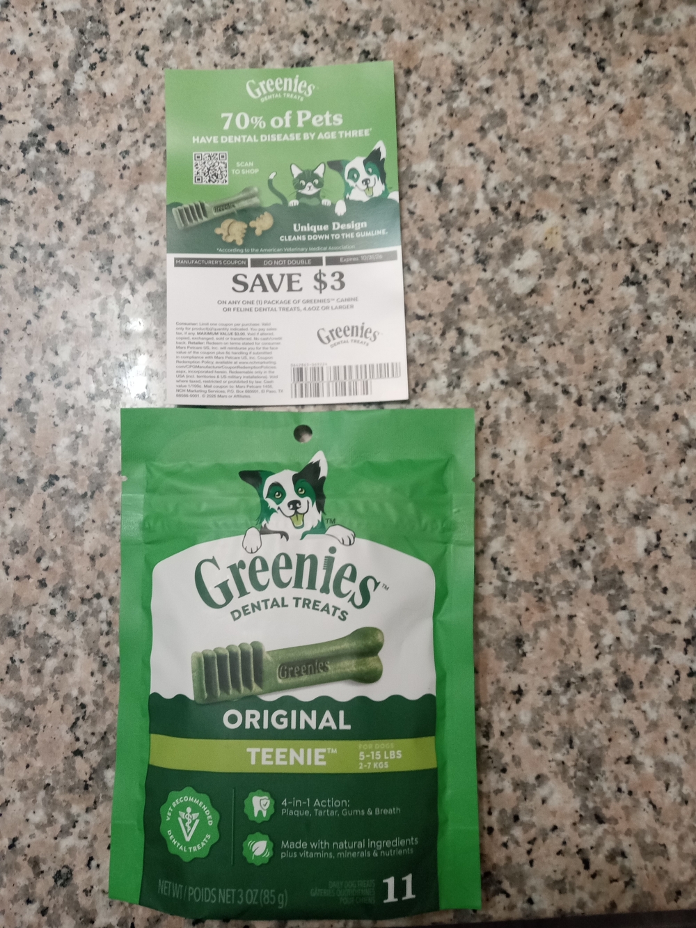 Original Teenie Dental Treats for Small Dogs - Green